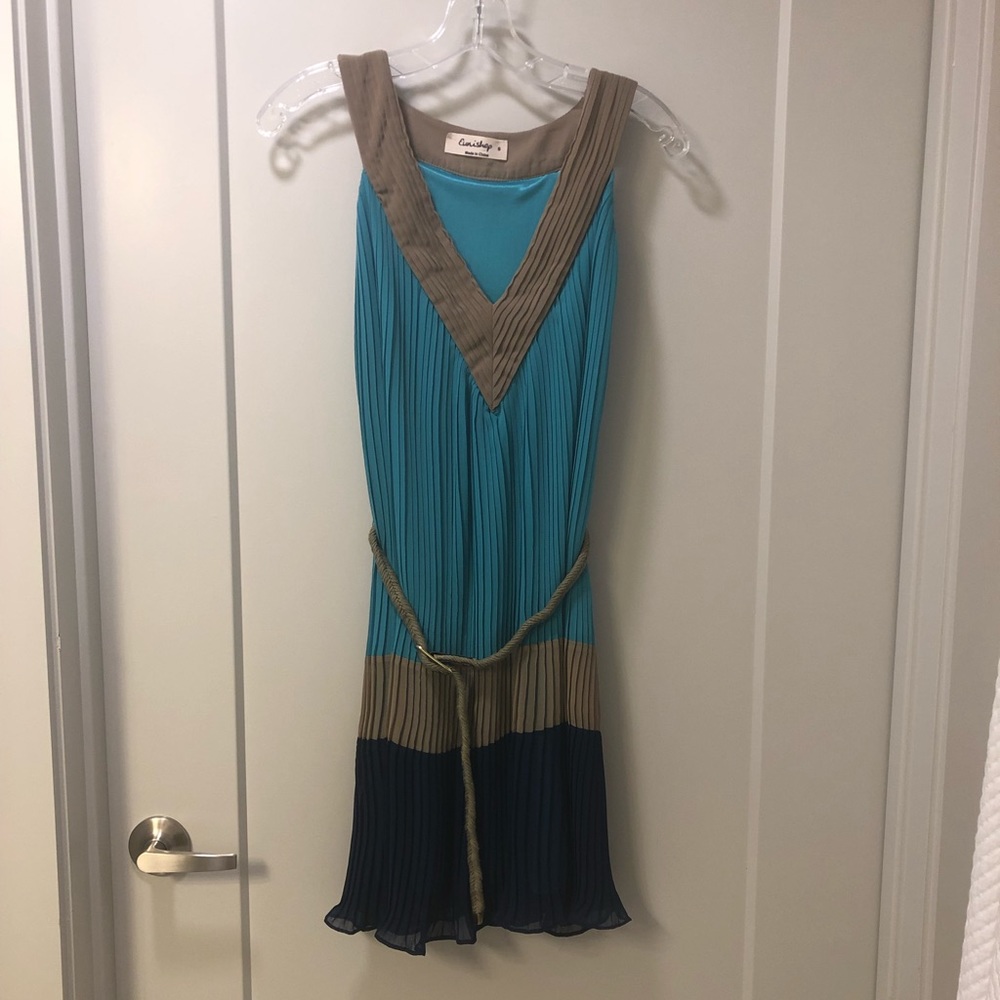 Pleated Multicolored Dress NWOT!
